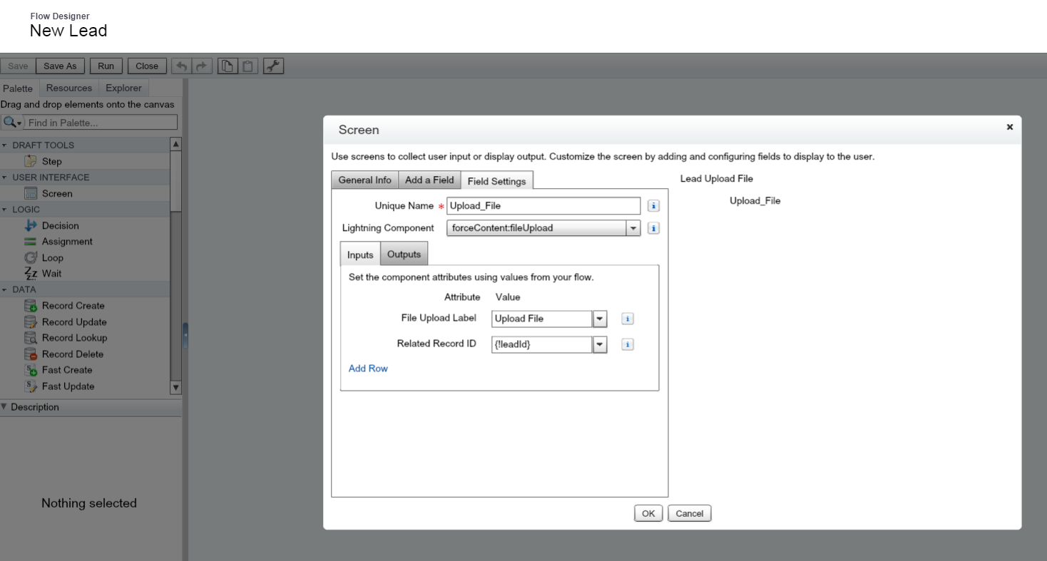 Flow Lightning Component field Upload_File
