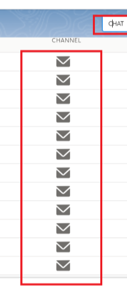 on typing chat in the search box, this icon under channel should change to chat bubble.