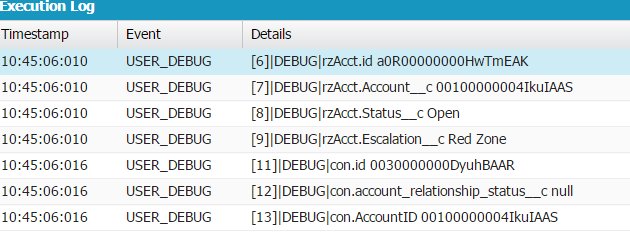 Debug Log