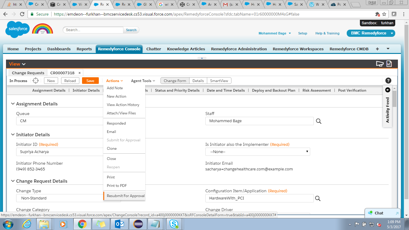 I want popup on resubmit for approval option