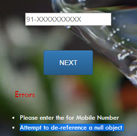 how to remove the error msg of attempt