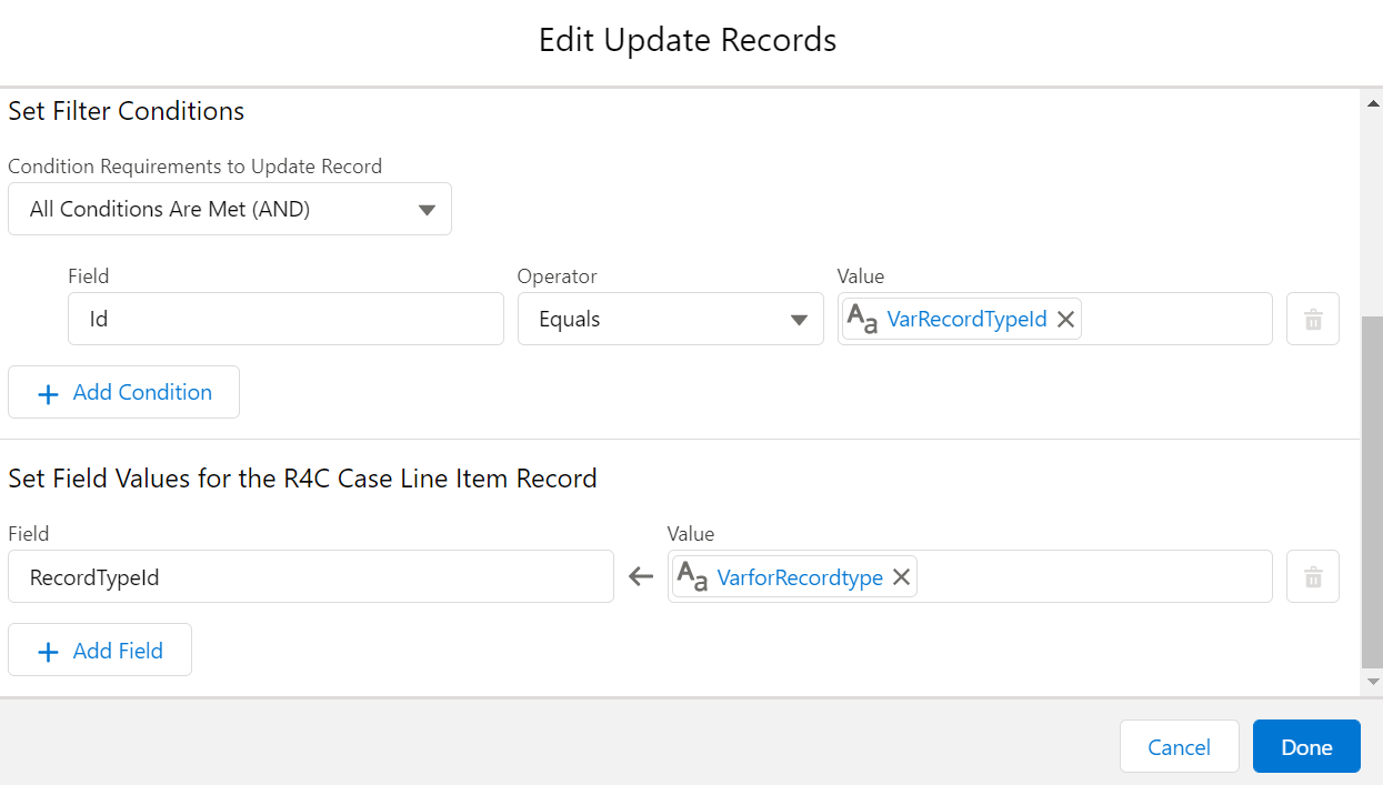 update record