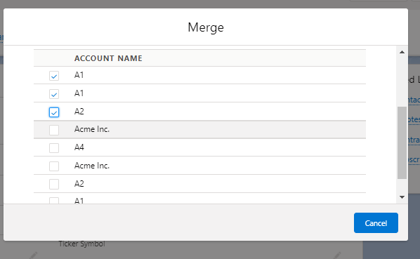 List of Account records