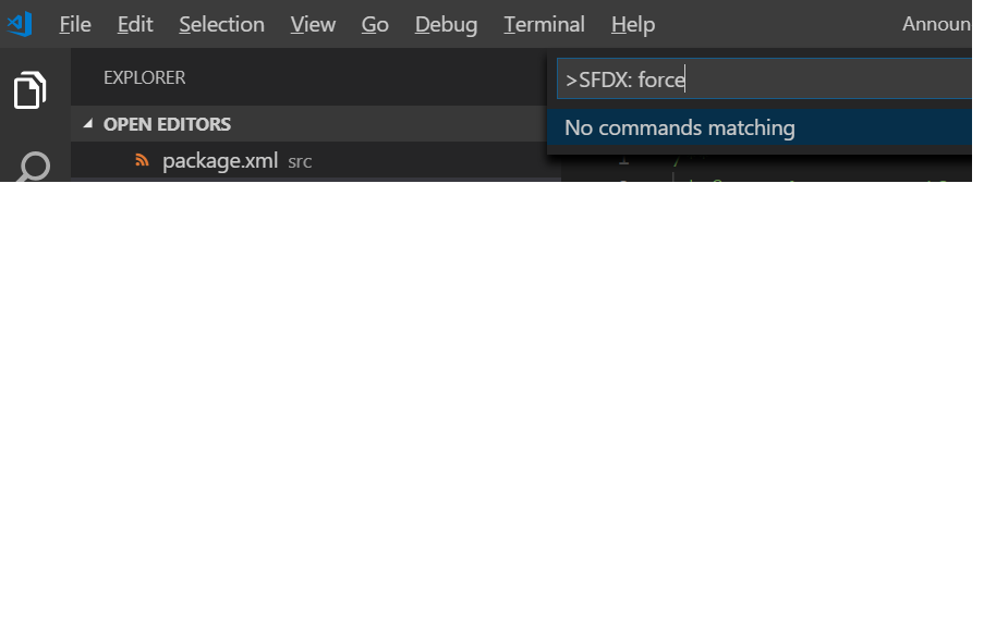 error with SFDX: force   namespace