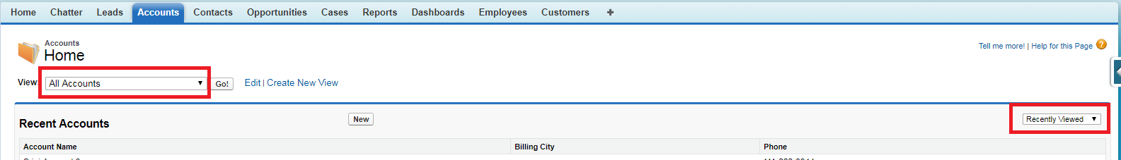 List View Options