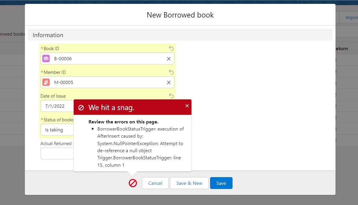 I got this error message