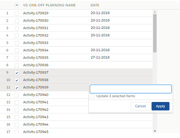 Lightning:datatable date multi edit