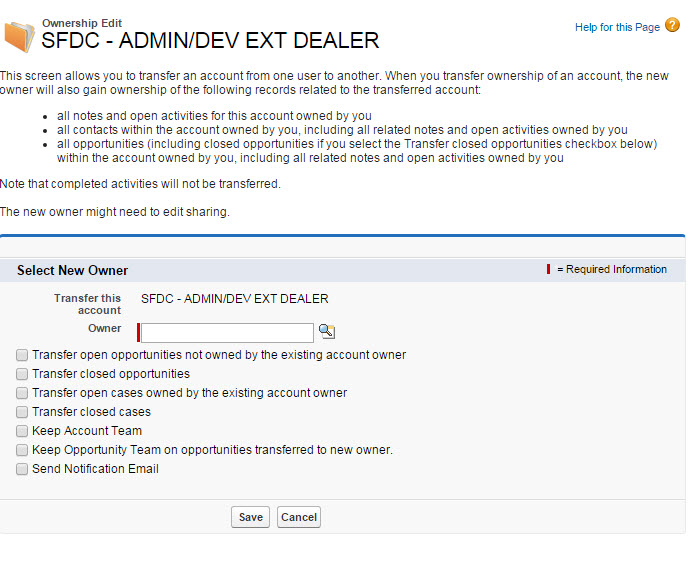 Ownership Edit Page