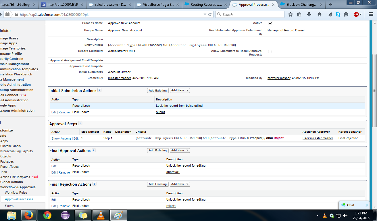 routing records with approval process error