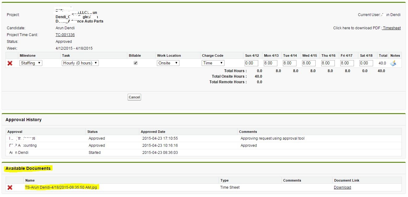 Weekly TimeCard