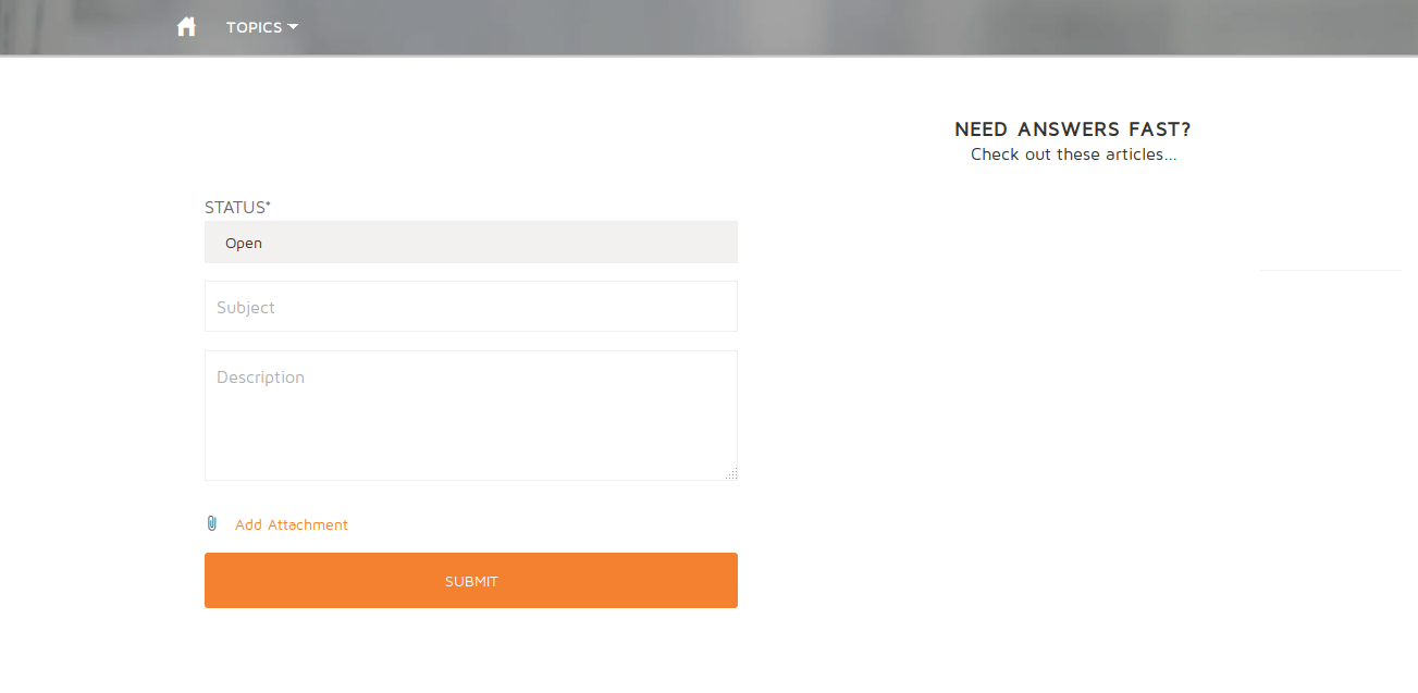 Contact Support Page